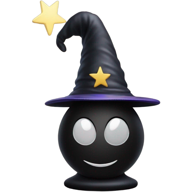 a cool black chess pawn with a wizard hat emoji