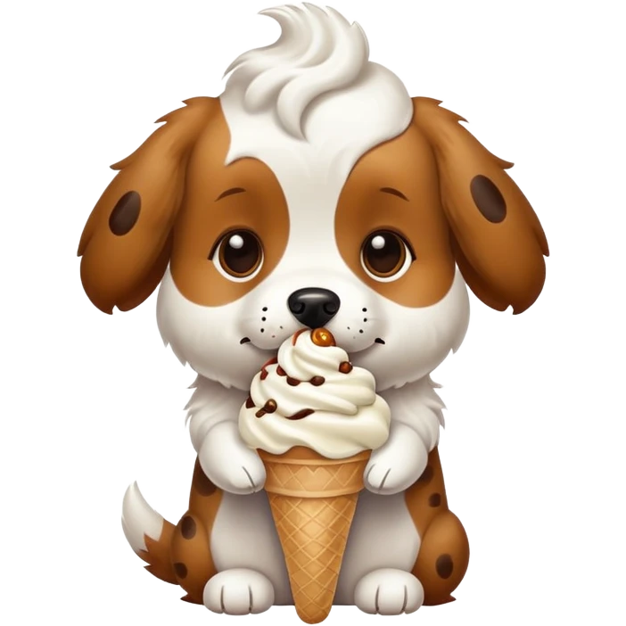 Dog with ice cream emoji