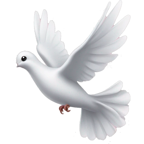 dove in flight holding light pink bow emoji