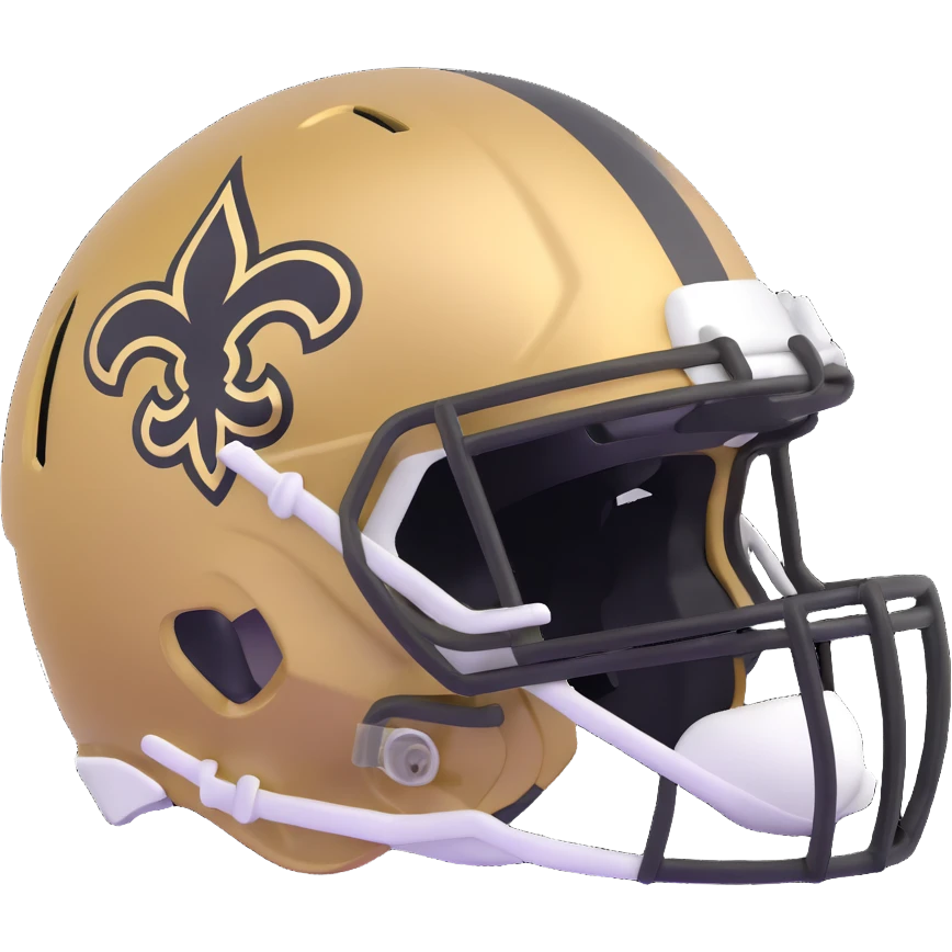 New Orleans Saints football helmet in black and gold team colors emoji
