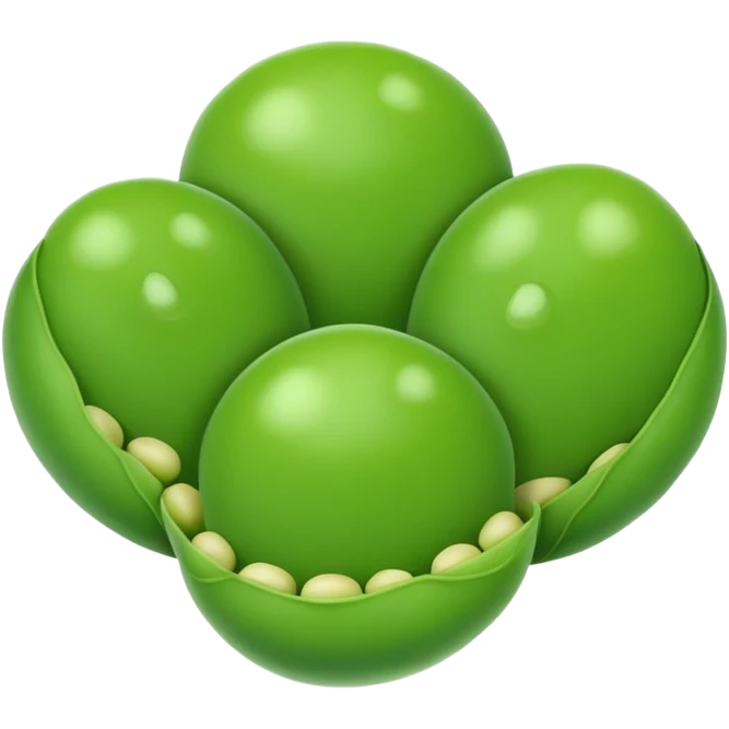A green pea, round and bright emoji