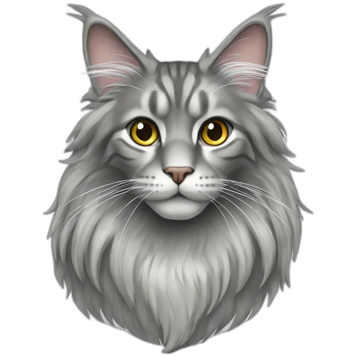 Silver Maine coon cat emoji