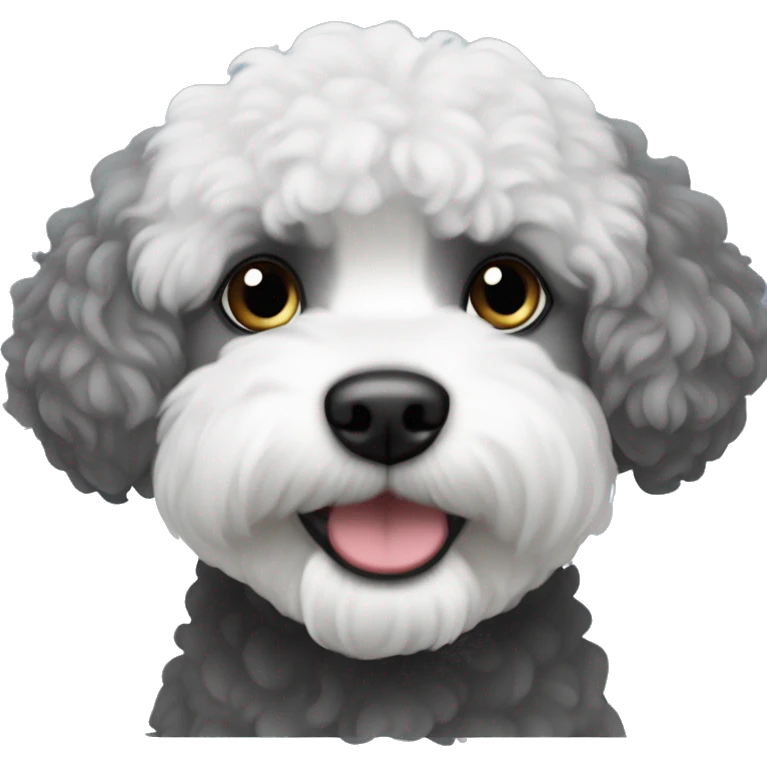 A Black and grey Bichon Frisé emoji
