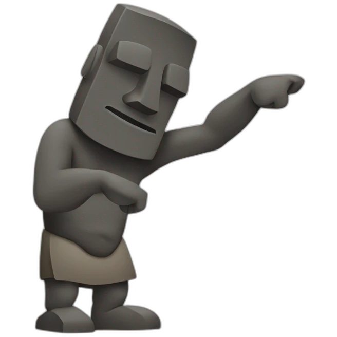 Moai dabbing emoji