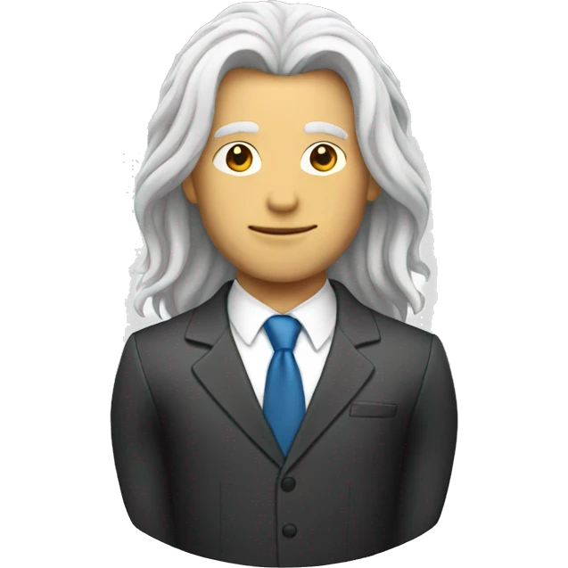 Suit man with long Blanc hair  emoji