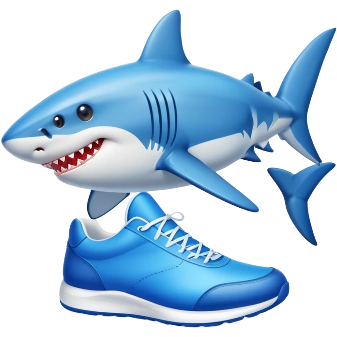 Shark with blue trainers emoji