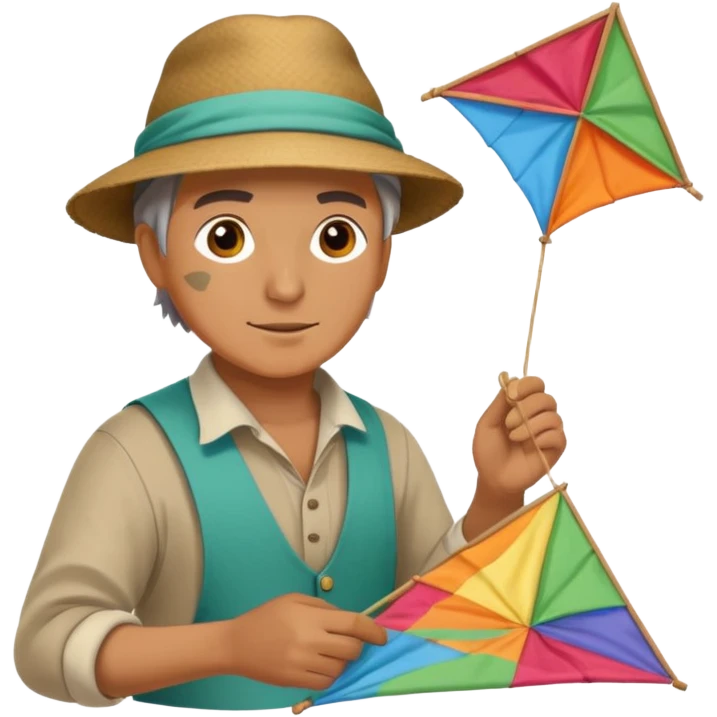 Kite Maker, making a kite emoji