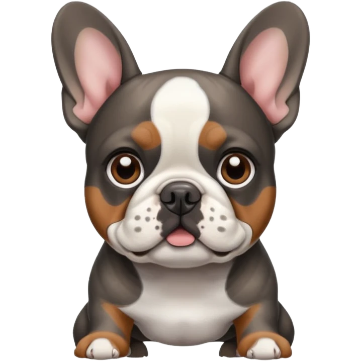 French bulldog that is brown black gray tri Merle emoji