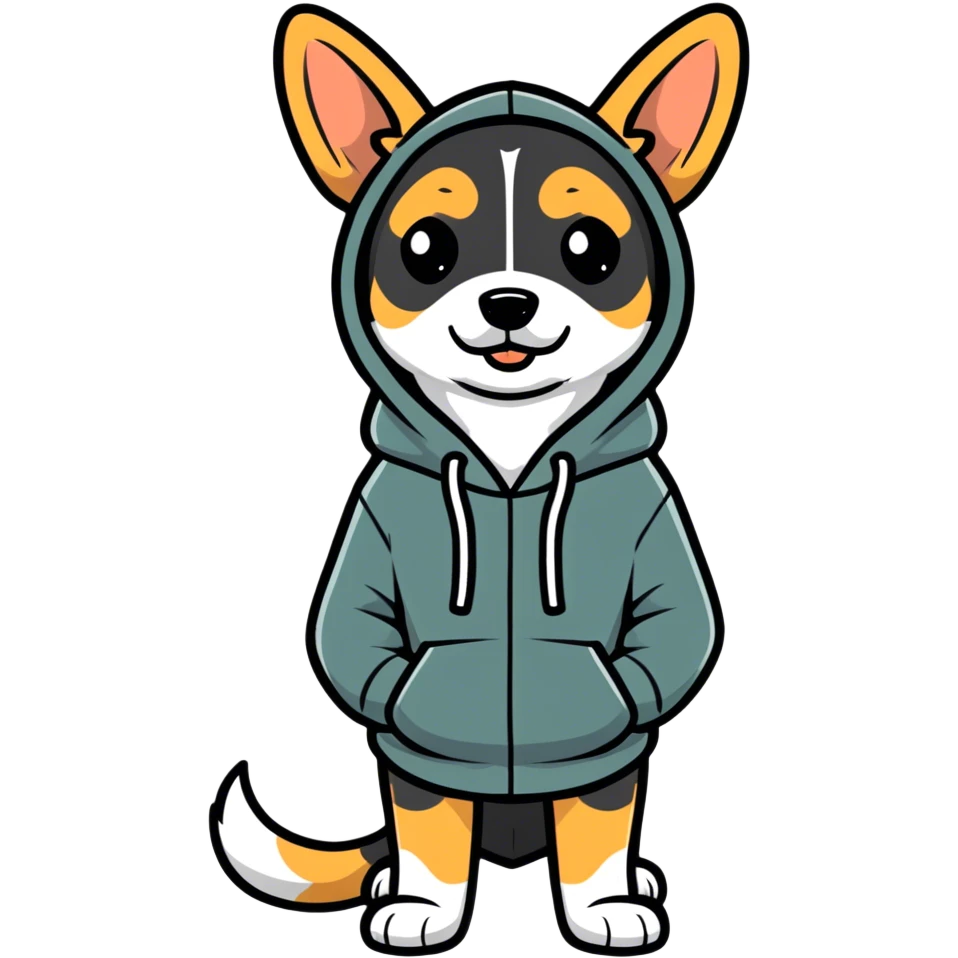 Dog wearing a hoodie emoji