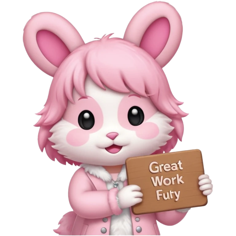 mymelody with sign that says great work emoji