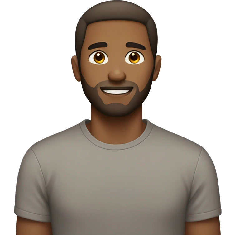 Normal guy with short hair brown eyes and wihout beard emoji