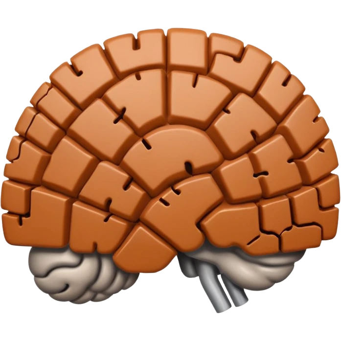 a fuzzy brick inside of a brain emoji