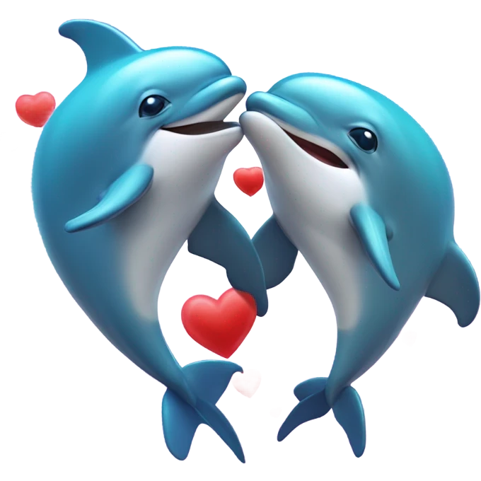 Valentines Day Dolphins  emoji