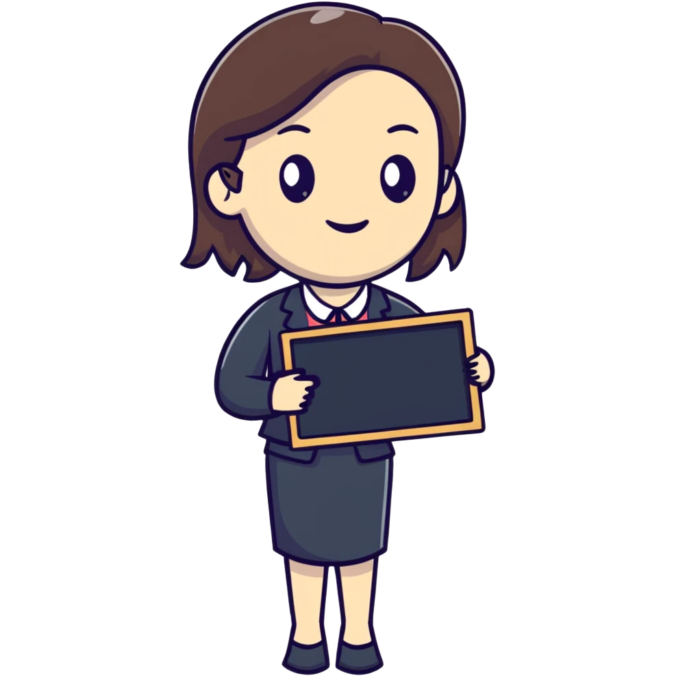 full body female teacher with blackboard emoji
