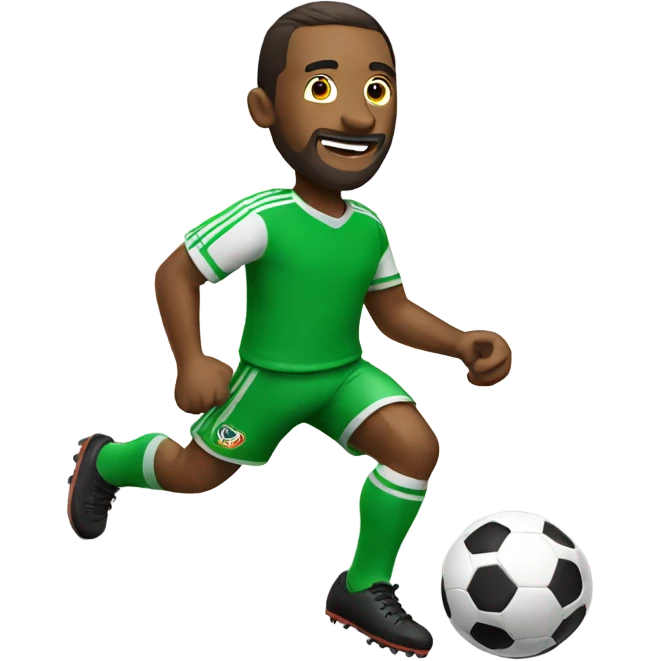 Man with beer playing soccer emoji