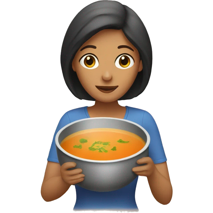 Lady with soup emoji
