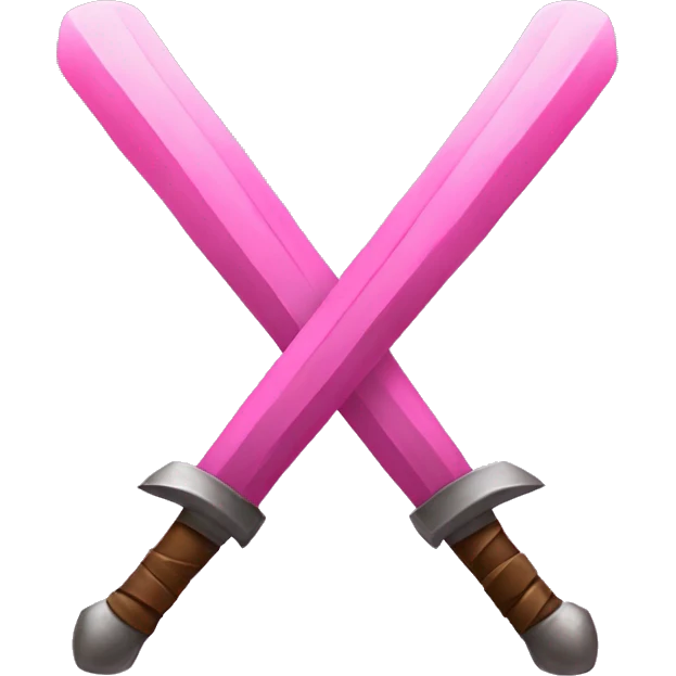 Pink swords crossed over in X emoji