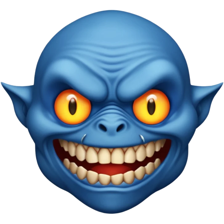 deep blue scary face thing emoji