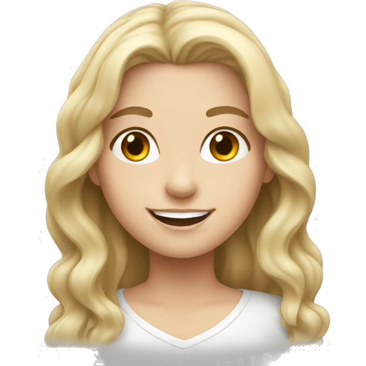white girl with a smile emoji