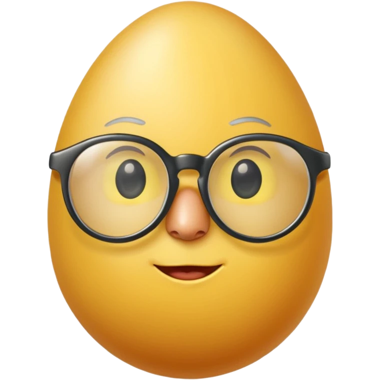 friendly yellow egg with glasses emoji