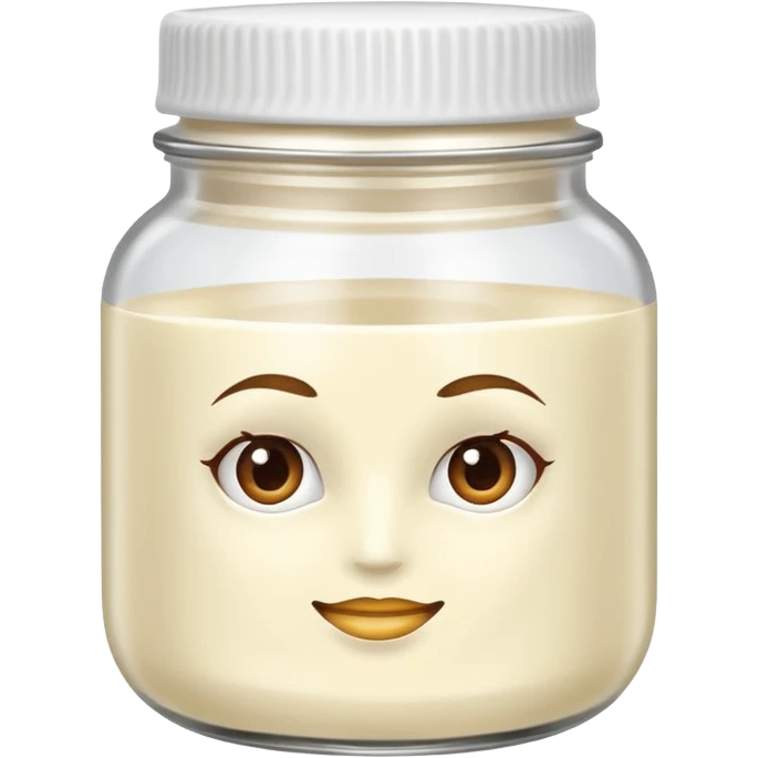 hair mask in a jar without face, only the white product WITHOUT FACE  emoji