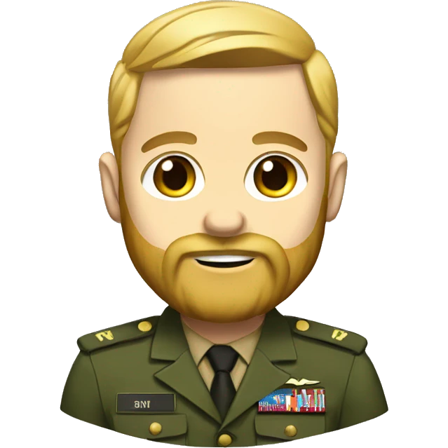 Military man with blonde beard emoji