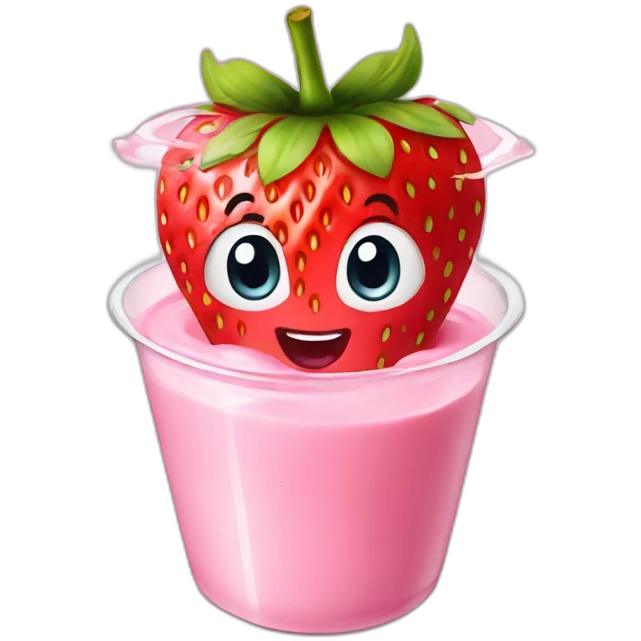 Strawberry yogurt emoji