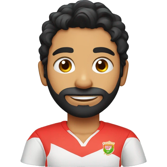 Punjabi teenager, wavy black hair fringe, no facial hair, no turban, red punjabi cricket shirt emoji