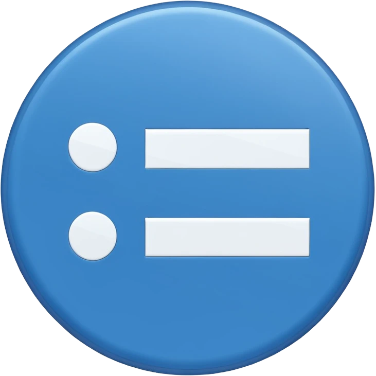 blue circle in the middle and white checklist mark emoji