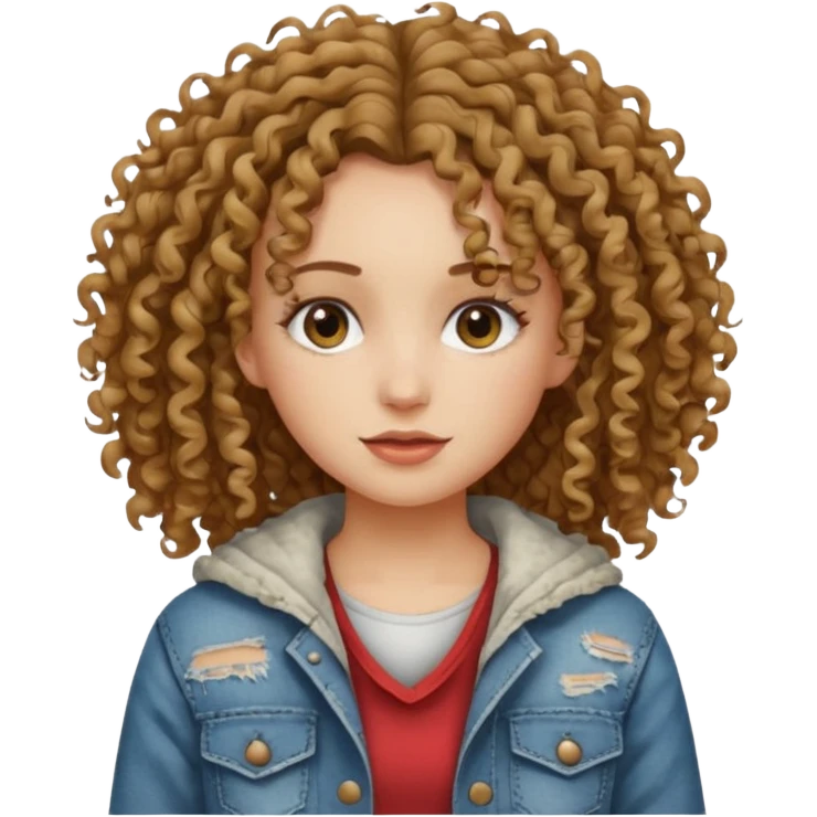 ios 18 emoji pretty girl with curly hair and poor clothes emoji