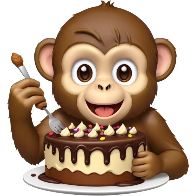 Monkey eating cake  emoji