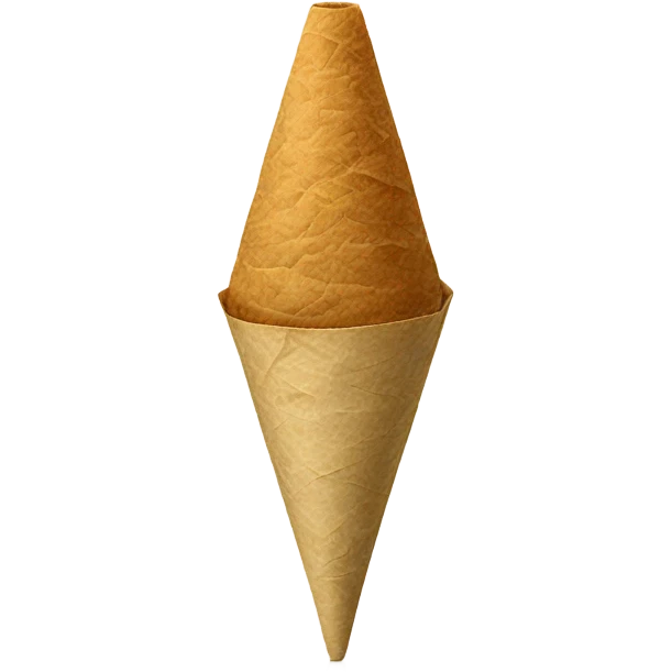 A cannabis joint. cone-shaped, with a light brown semi-transparent rolling paper, compact, natural texture visible inside. clean, rolled tip filter tip at the narrow base. soft shading and a sleek design to match the Apple emoji aesthetic. emoji