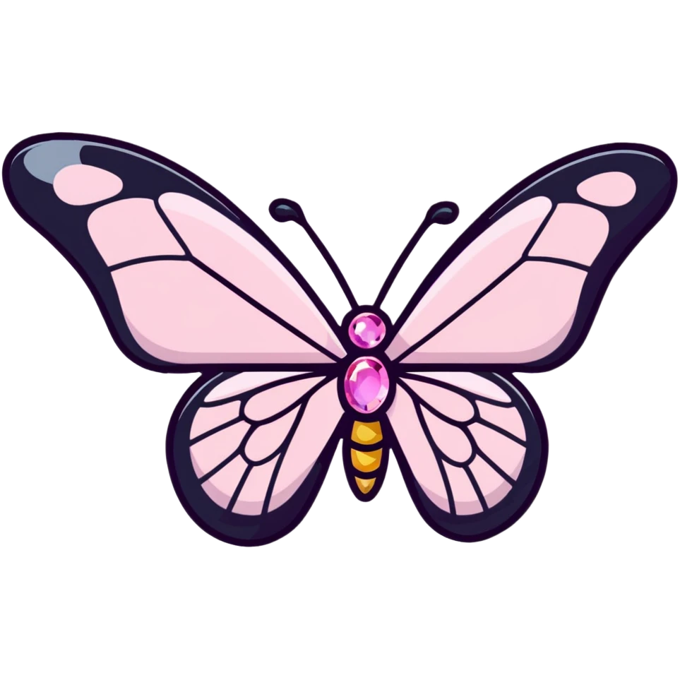 Light pink rainbow glass crystal butterfly emoji