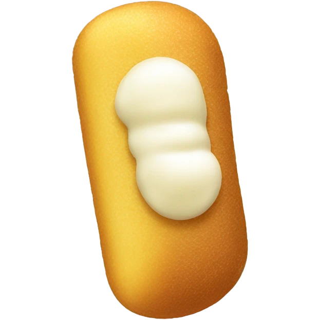 A Twinkie with cream pouring out of one side emoji