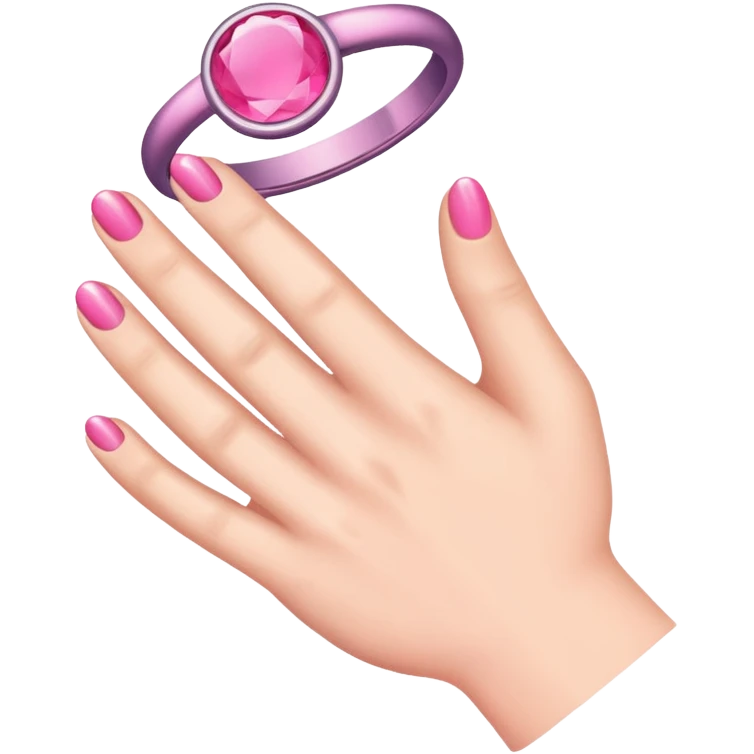 hand with pink ring emoji