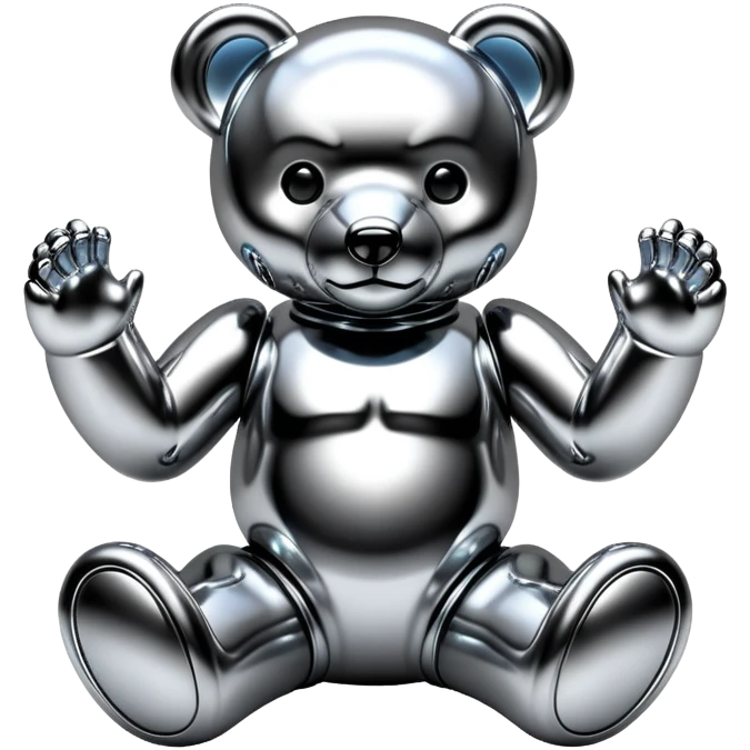 sorayama giger teddy bear chrome glowing emoji