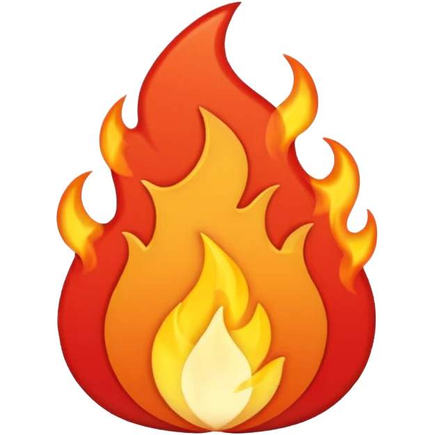 Flame flat red emoji