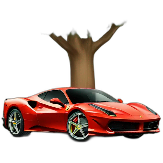 Ferarri around tree emoji