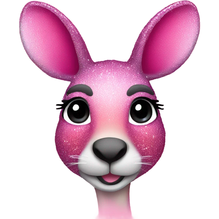 Pink ombre kangaroo with glitter emoji