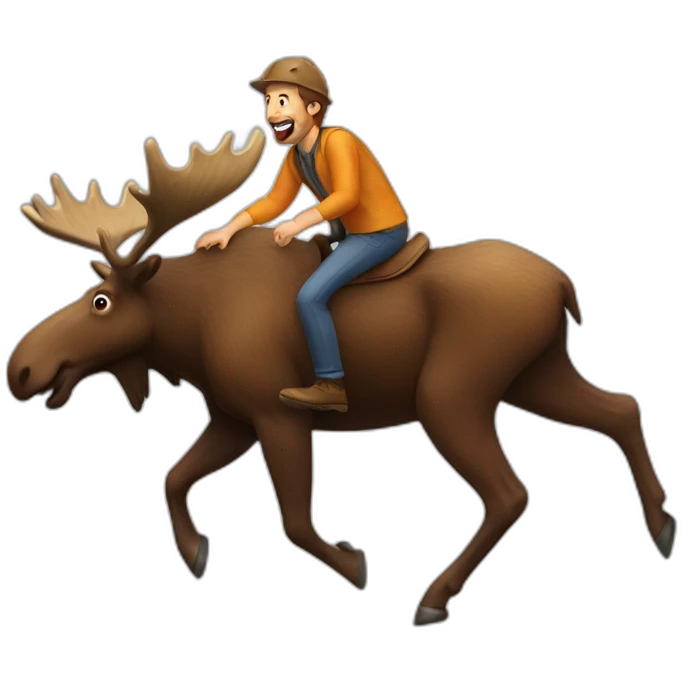 Man riding moose emoji