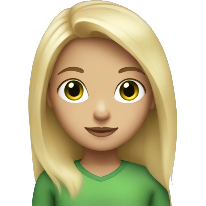a girl with blonde hair and green eyes emoji