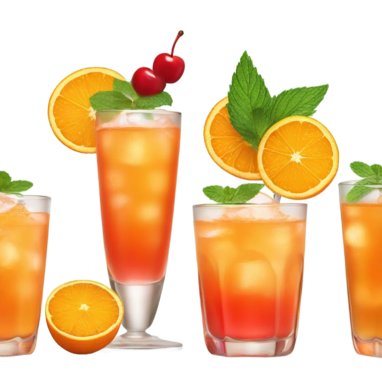 Three orange cocktails emoji