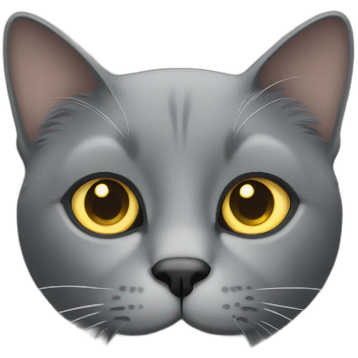 grey cat with golden eyes emoji