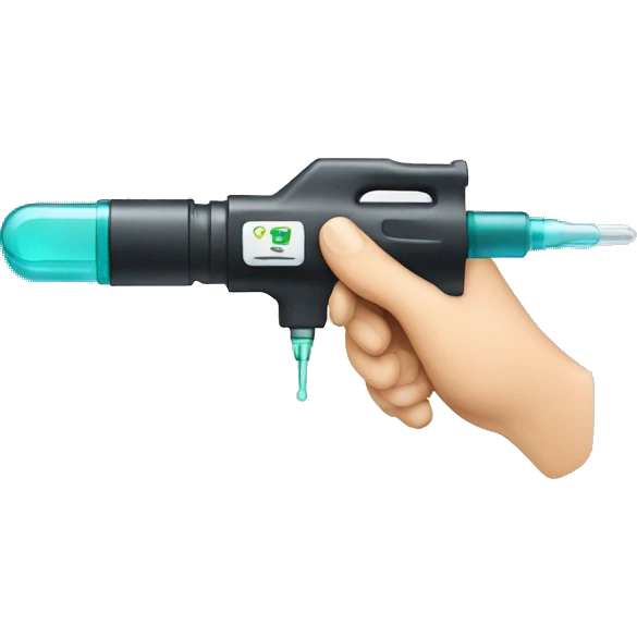 An injector with an injection in hand emoji