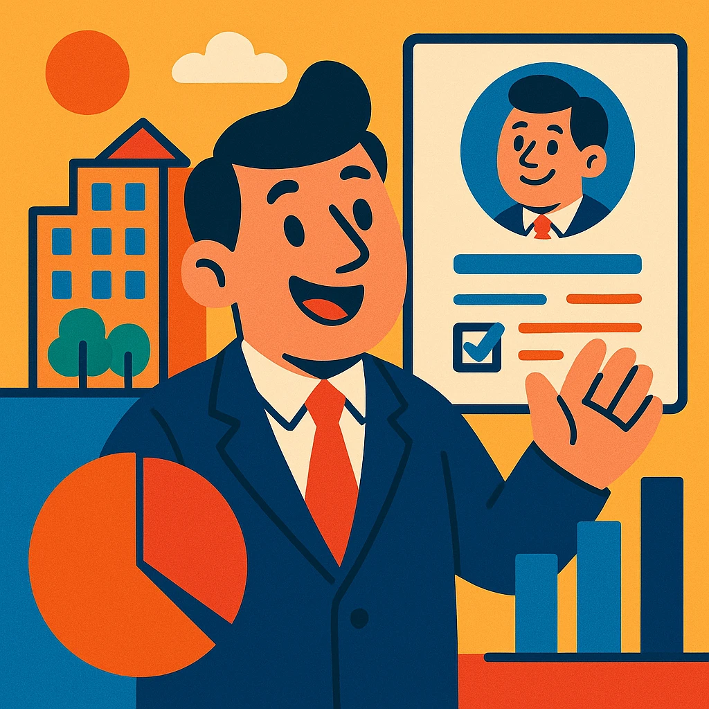 playful cartoon style combining company and profile elements emoji