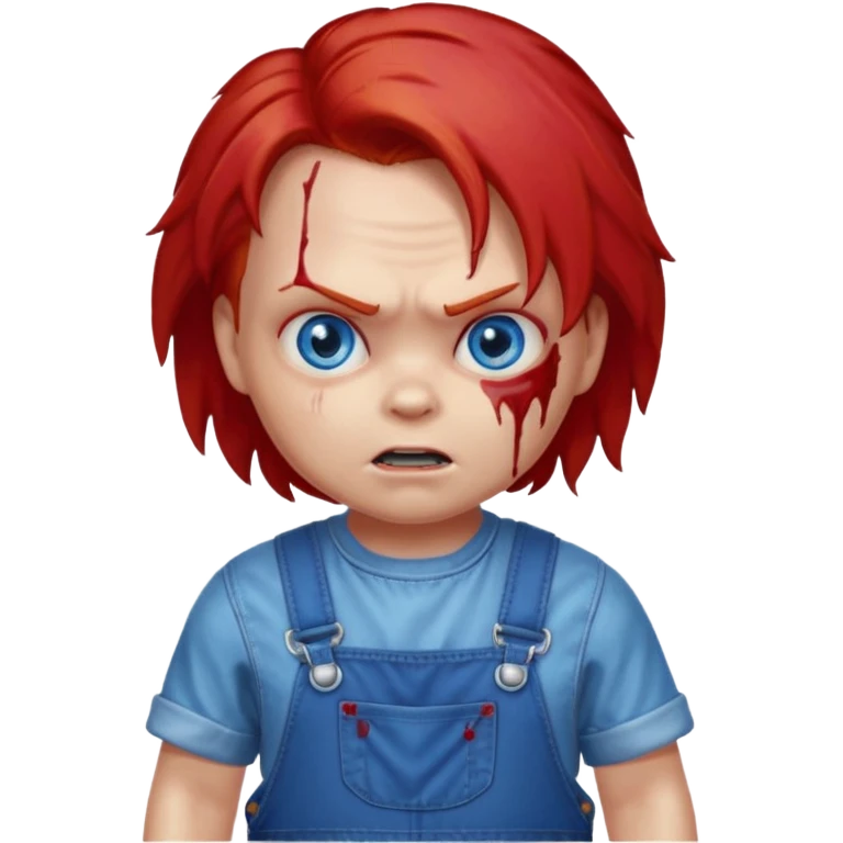 Chucky with blood emoji