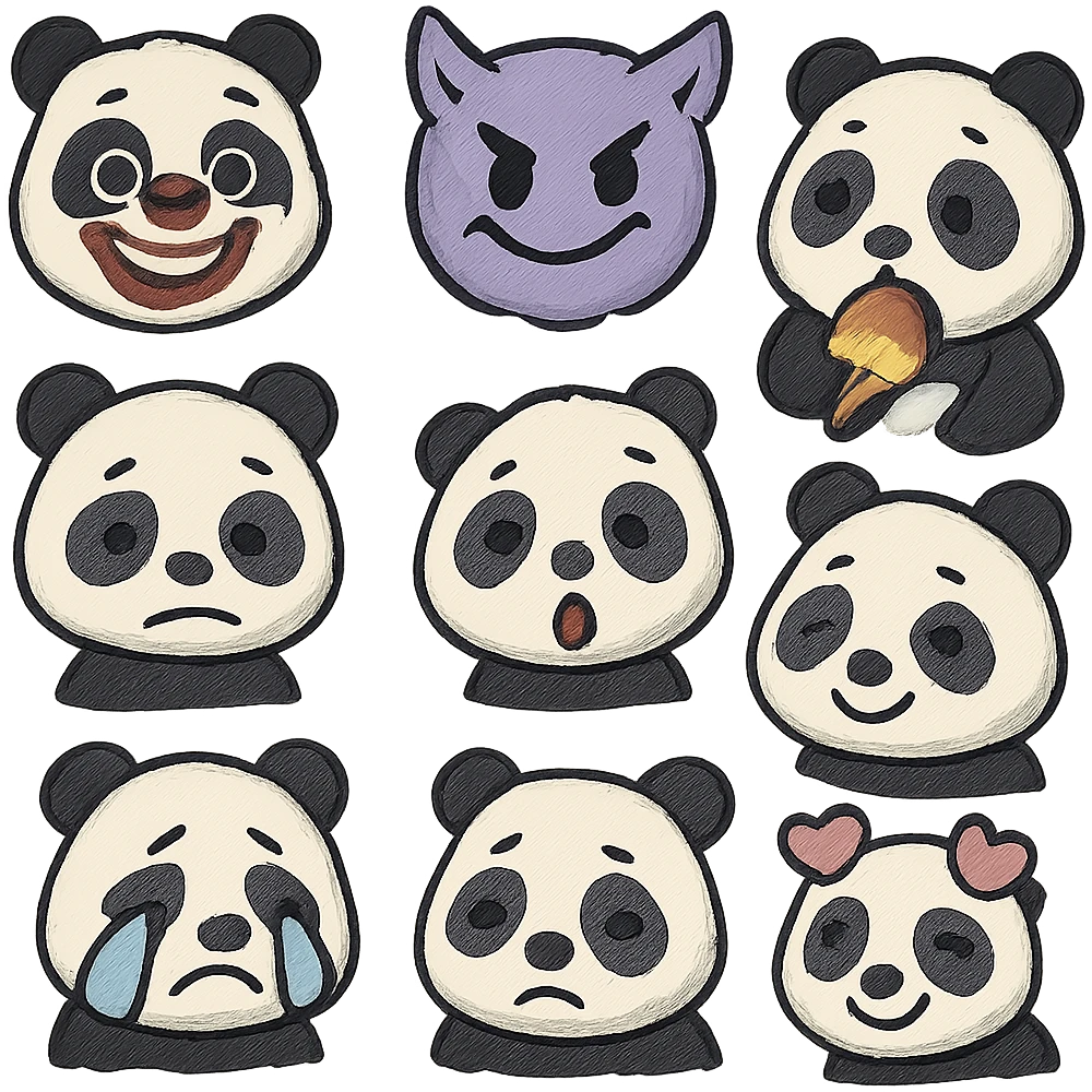 Panda eating ice cream emoji