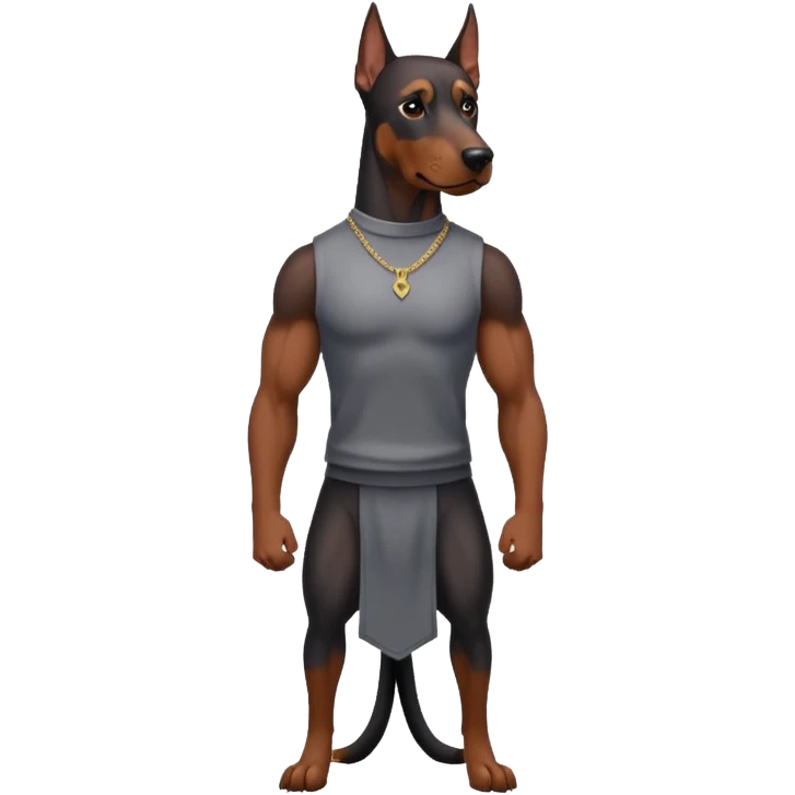 Doberman with clothes on emoji