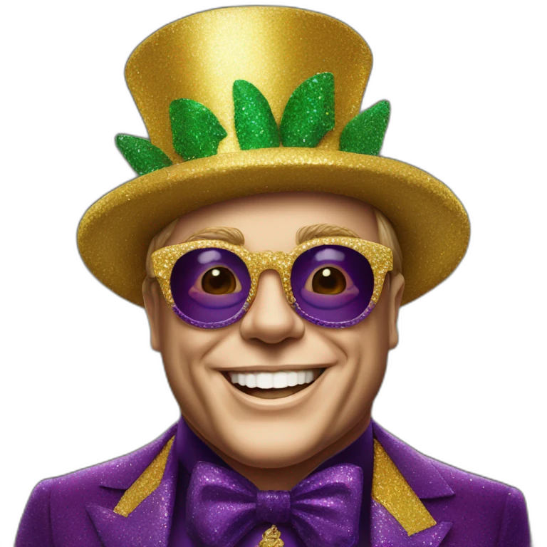 elton john mardi gras emoji
