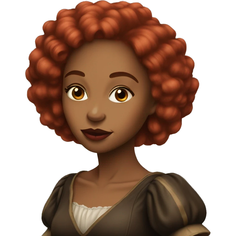 Three Musketeers black woman smooth long red hair big lips emoji